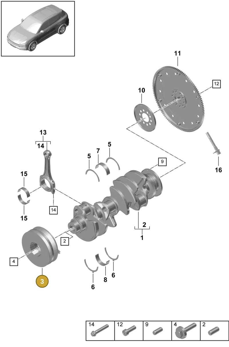 95810525102 — Porsche Cayenne (2017-2023) diagram p51102000, position 3