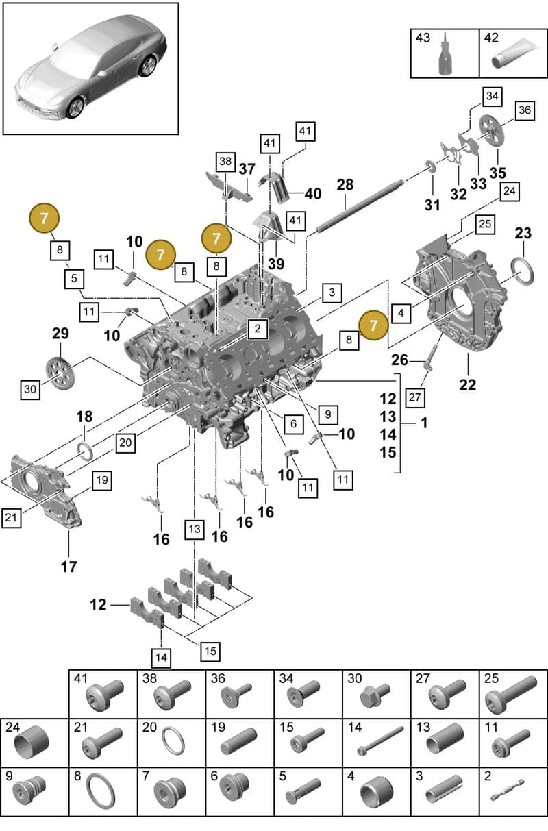 95810559100 — Porsche Panamera (2016-2020) diagram p49101040, position 7