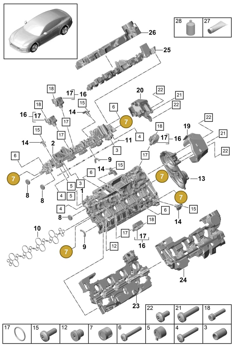 95810559100 — Porsche Panamera (2016-2020) diagram p49103020, position 7