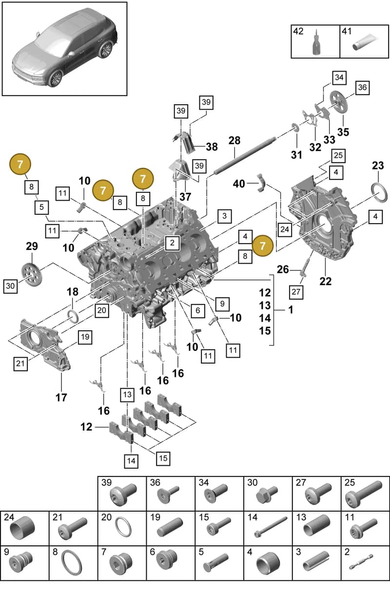 95810559100 — Porsche Cayenne (2017-2023) diagram p51101050, position 7