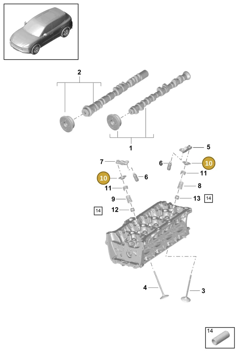 95810564100 — Porsche Cayenne (2017-2023) diagram p51103060, position 10