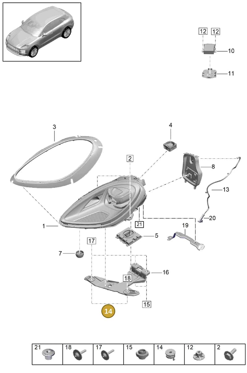 95810564100 — Porsche Macan (2018-2022) diagram p52000001, position 14