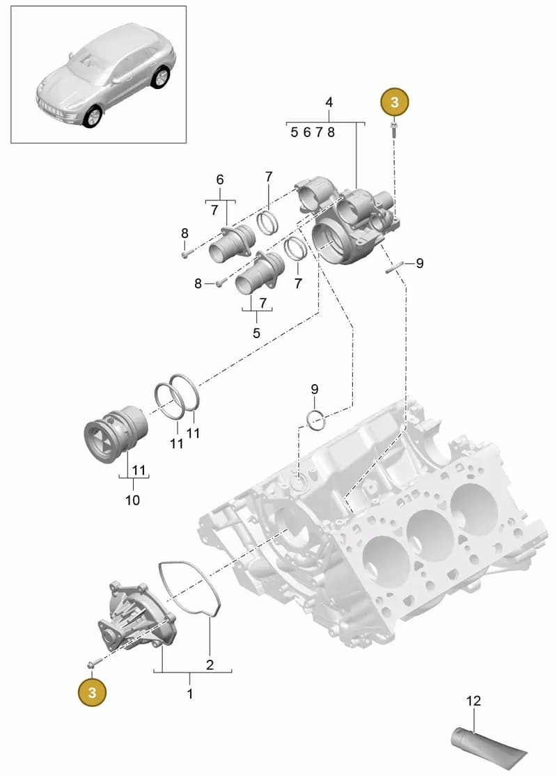 95810609110 — Porsche Macan (2013-2018) diagram p44105000, position 3
