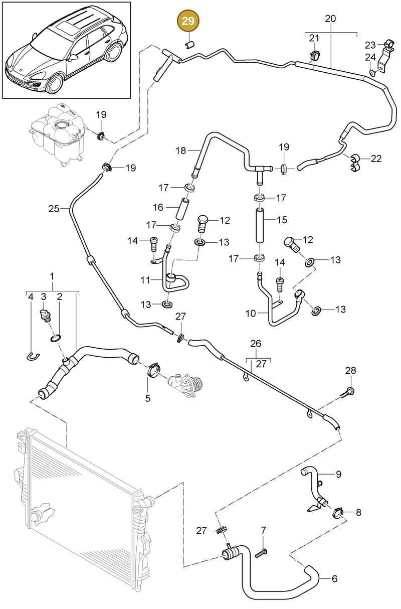 95810610200 — Porsche Cayenne (2010-2018) diagram p37105050, position 29