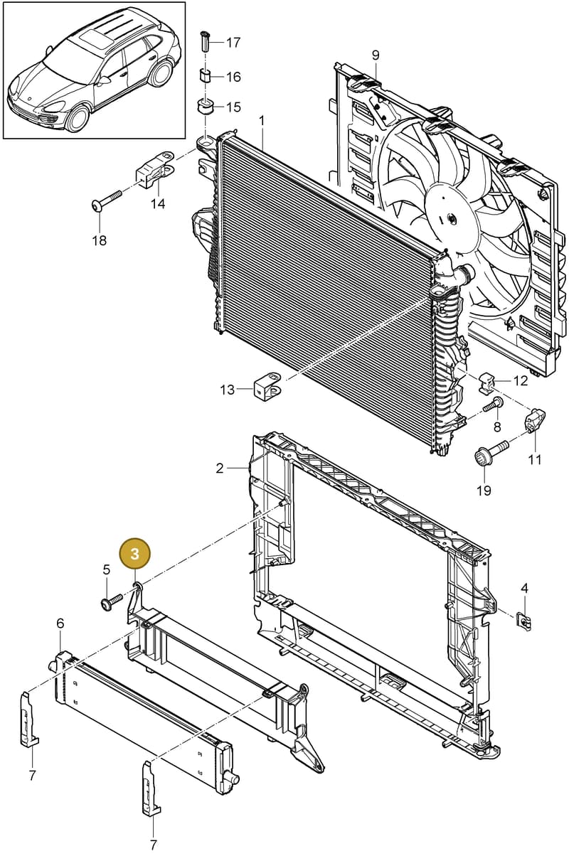 95810614130 — Porsche Cayenne (2010-2018) diagram p37105030, position 3