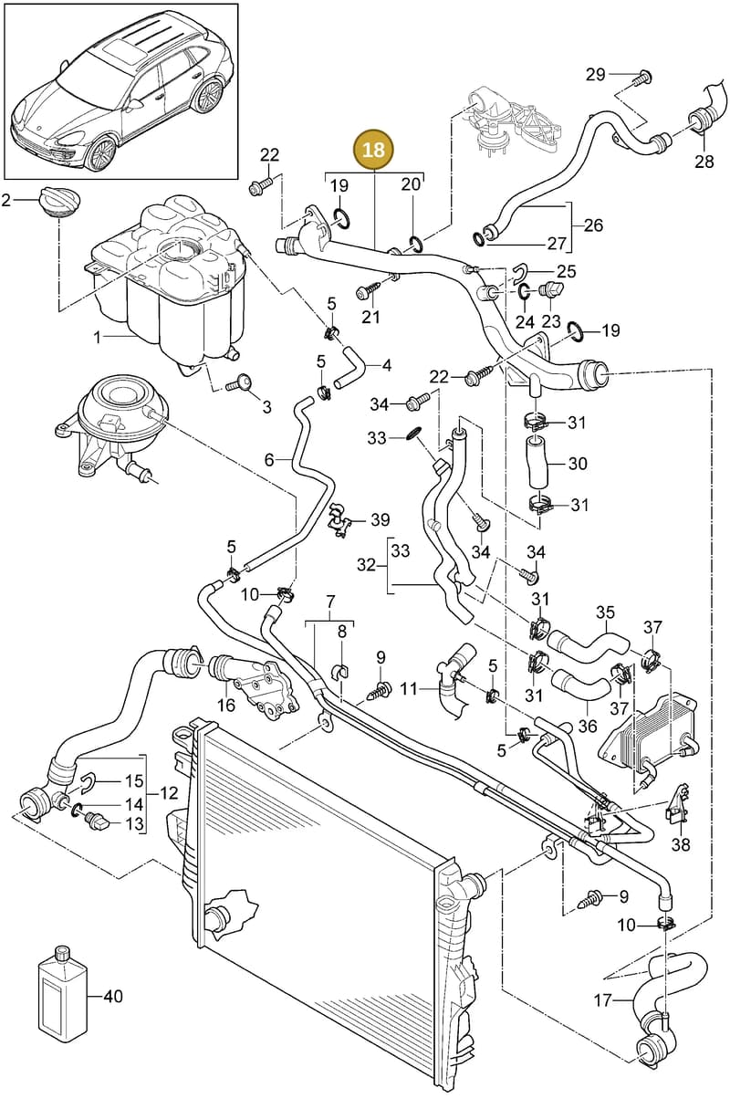 95810614504 — Porsche Cayenne (2010-2018) diagram p37105060, position 18