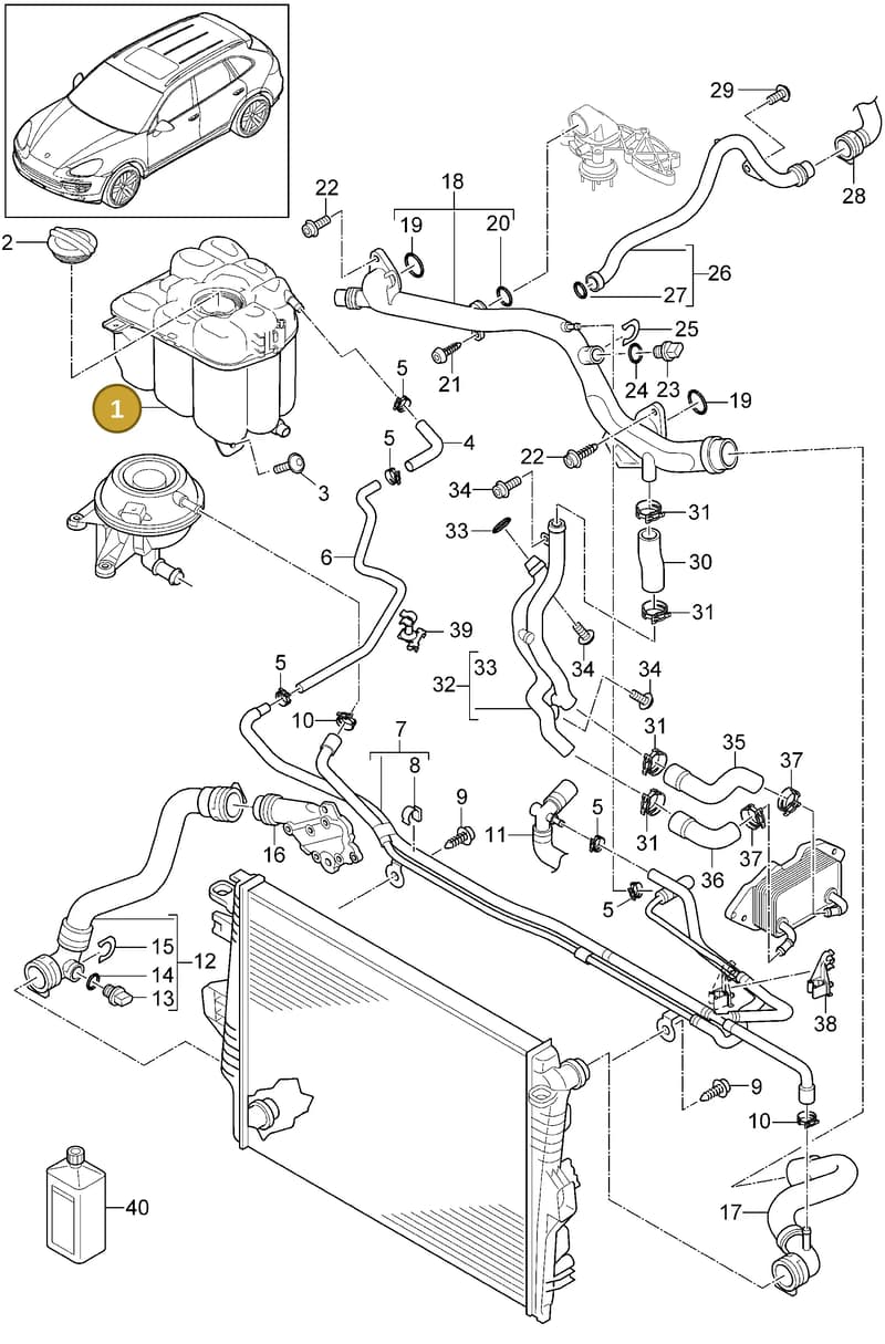 95810626110 — Porsche Cayenne (2010-2018) diagram p37105060, position 1