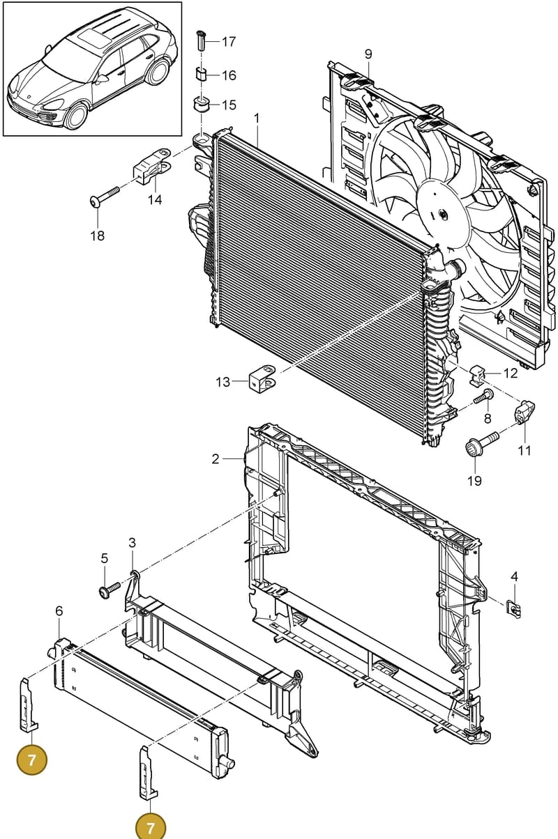 95810627100 — Porsche Cayenne (2010-2018) diagram p37105030, position 7