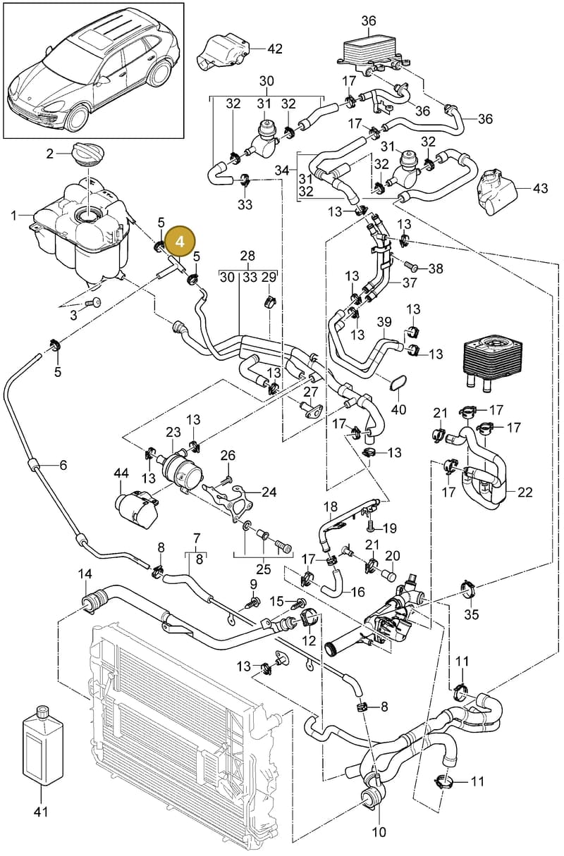 95810631210 — Porsche Cayenne (2010-2018) diagram p37105040, position 4
