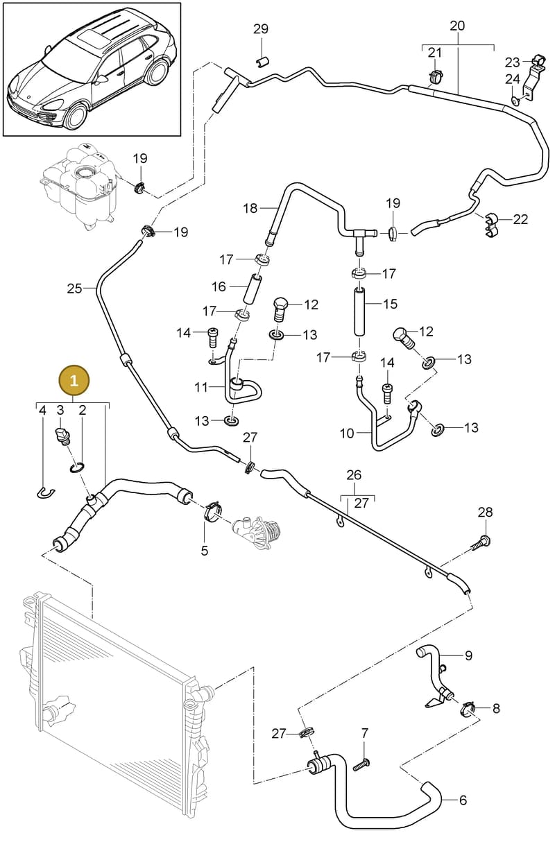 95810640520 — Porsche Cayenne (2010-2018) diagram p37105050, position 1
