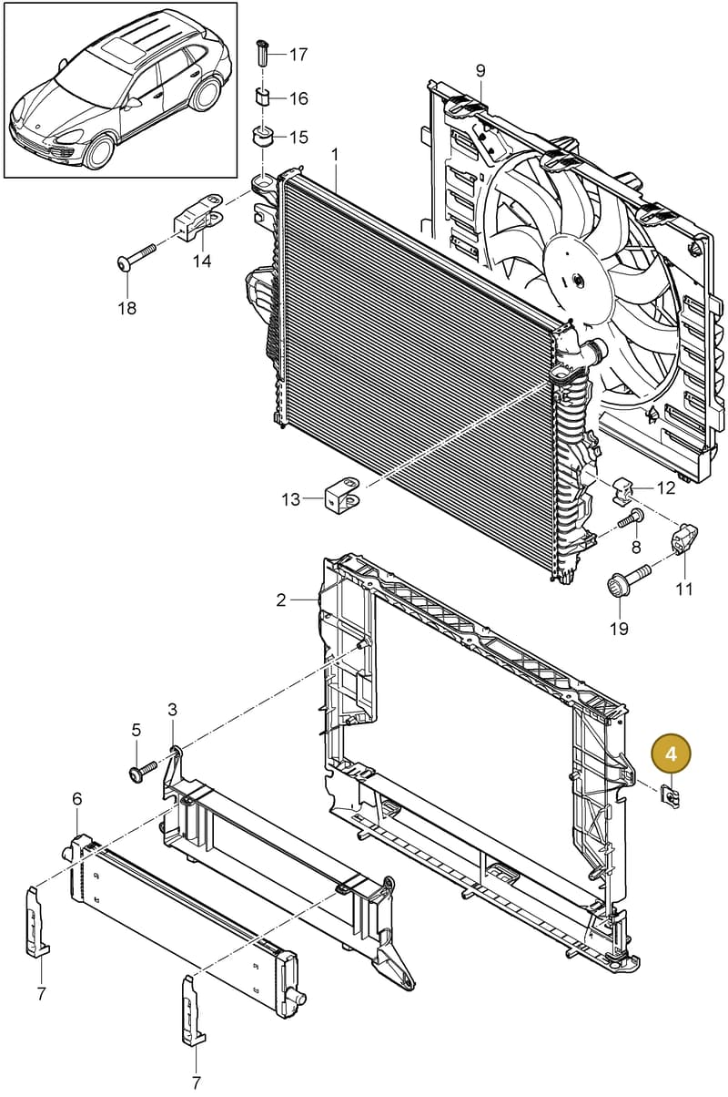 95810644900 — Porsche Cayenne (2010-2018) diagram p37105030, position 4