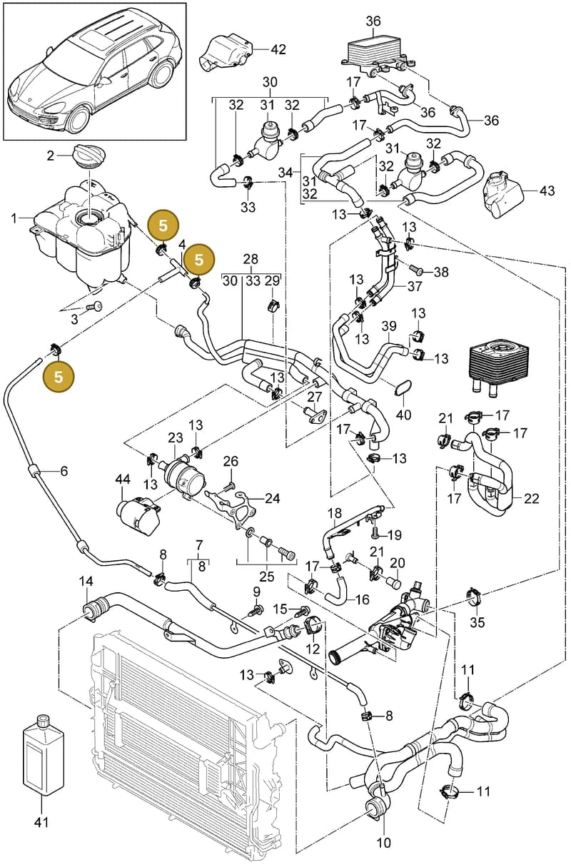 95810645200 — Porsche Cayenne (2010-2018) diagram p37105040, position 5