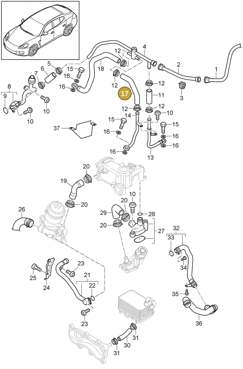 95810645302 — Porsche Panamera (2009-2016) diagram p35105070, position 17