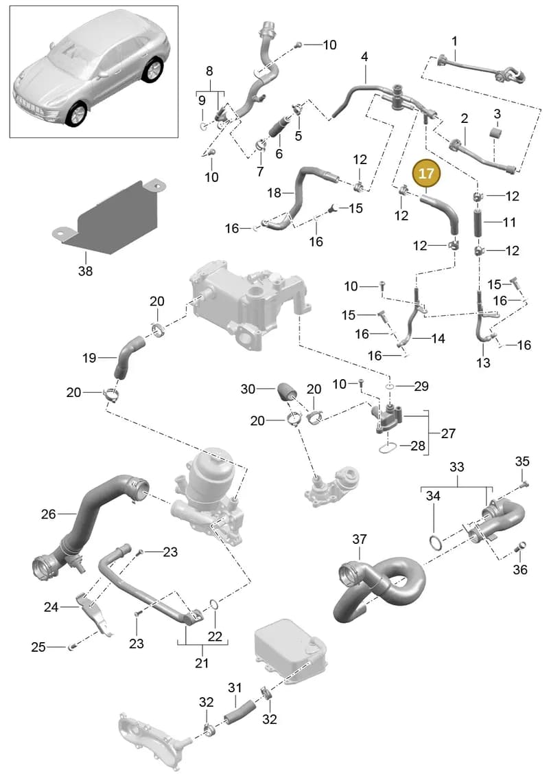 95810645302 — Porsche Macan (2013-2018) diagram p44105070, position 17