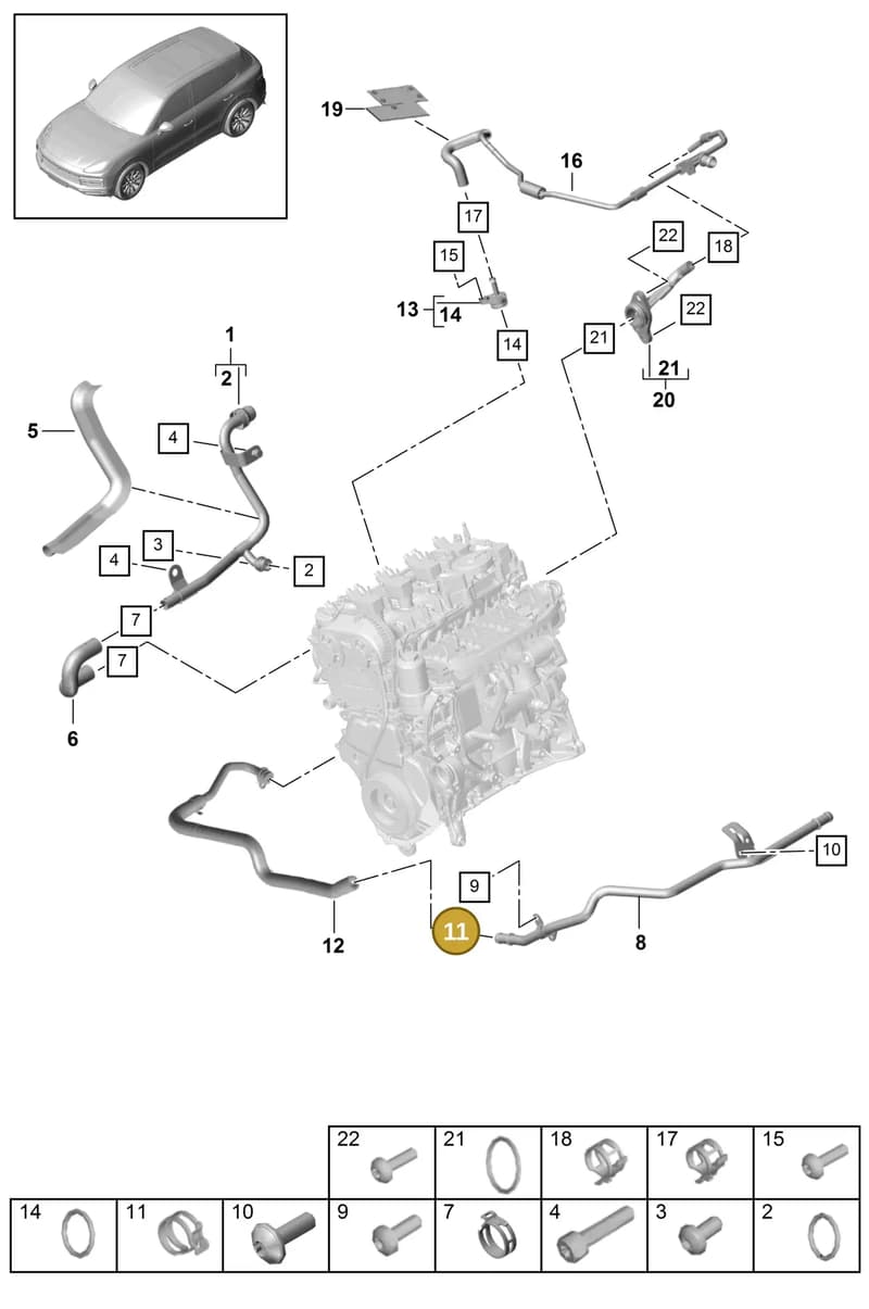 95810651710 — Porsche Cayenne (2017-2023) diagram p51105020, position 11