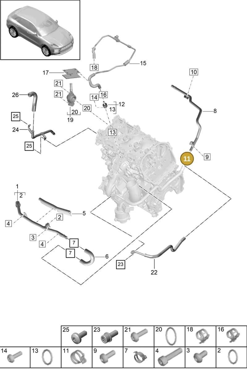 95810651710 — Porsche Macan (2018-2022) diagram p52105070, position 11