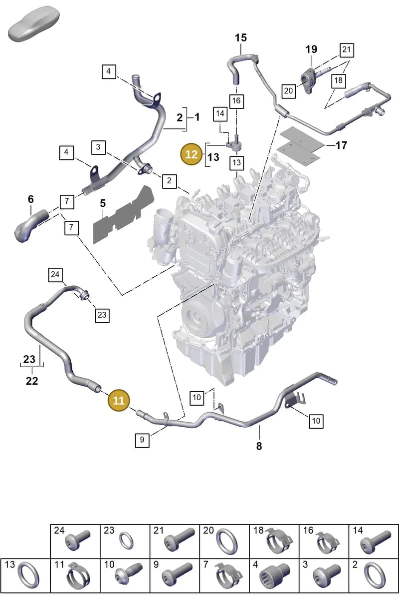95810651710 — Porsche Cayenne Coupe (2023-2023) diagram p60105050, position 11+12+31