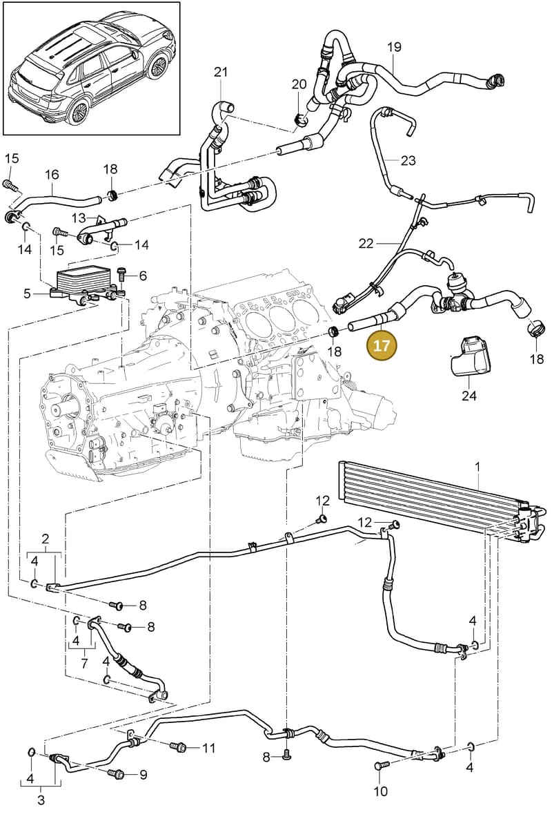 95810654940 — Porsche Cayenne (2010-2018) diagram p37360060, position 17