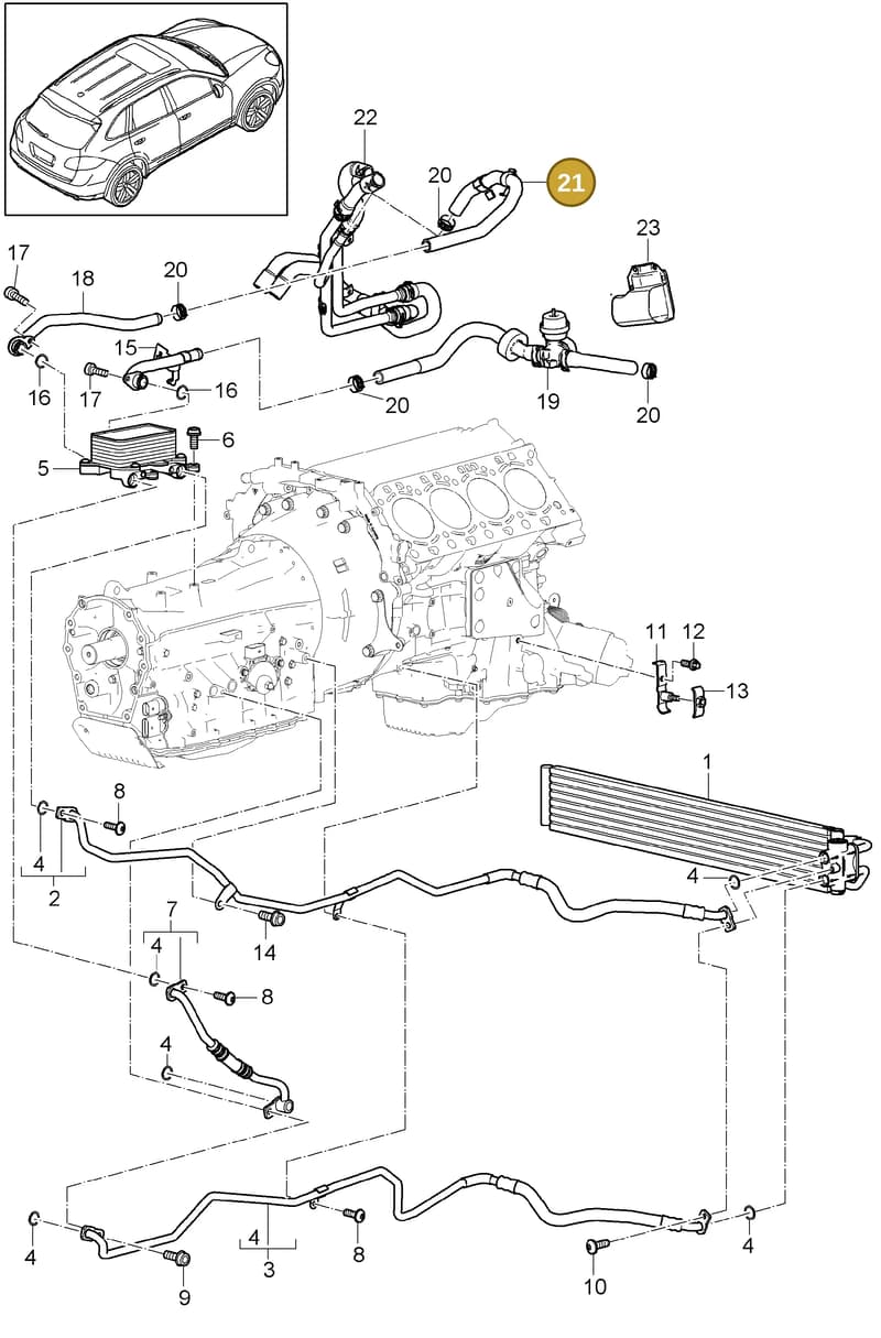 95810655003 — Porsche Cayenne (2010-2018) diagram p37360000, position 21