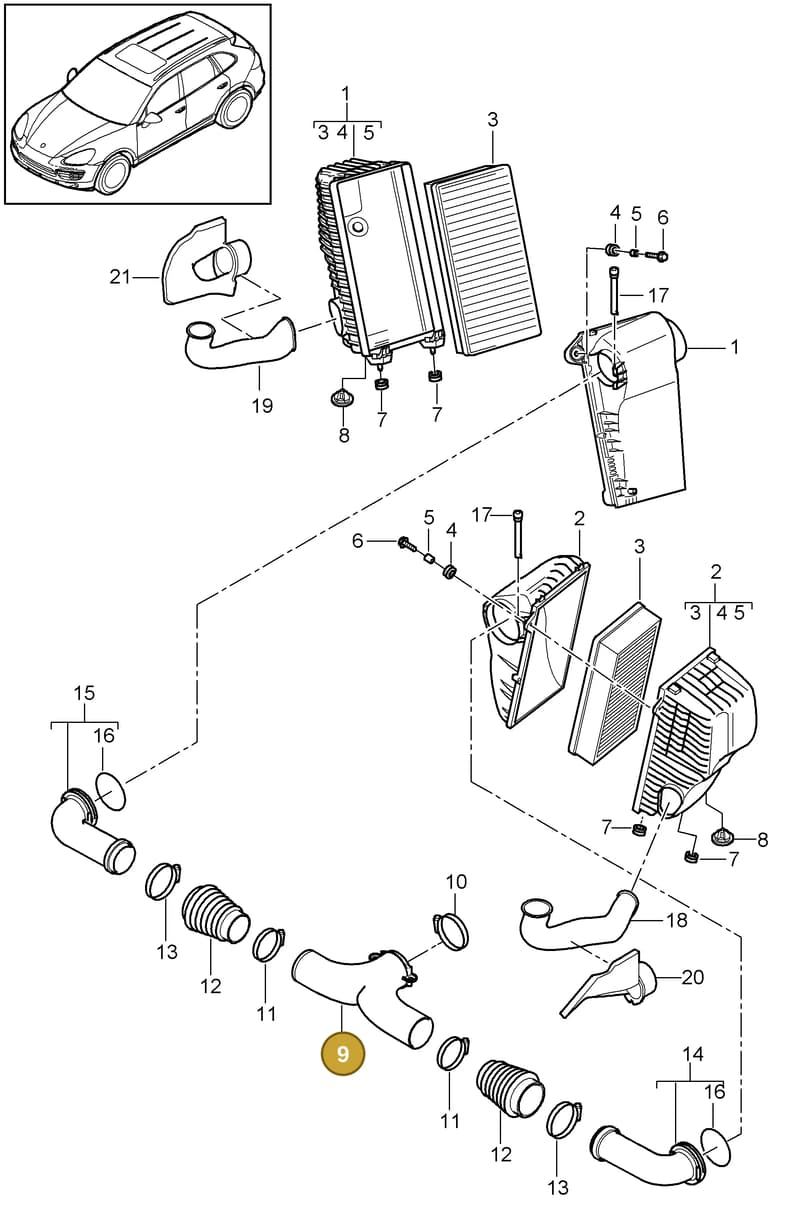 95810657700 — Porsche Cayenne (2010-2018) diagram p37106000, position 9