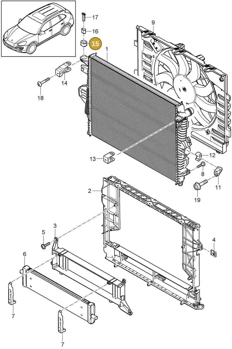 95810665100 — Porsche Cayenne (2010-2018) diagram p37105030, position 15