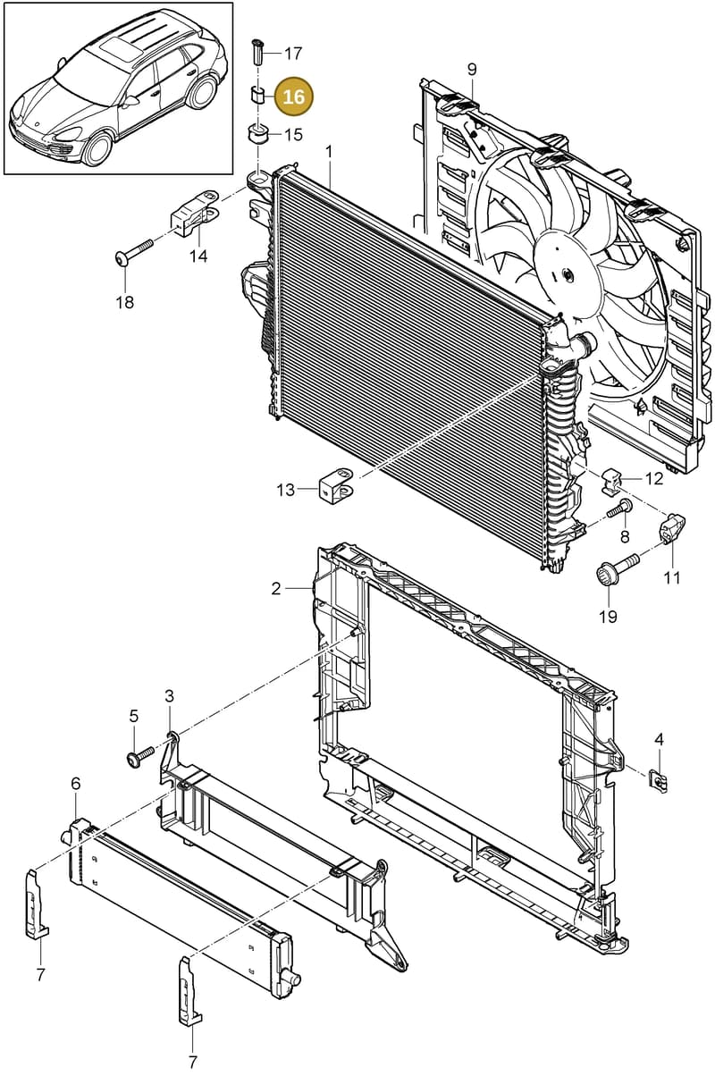 95810666500 — Porsche Cayenne (2010-2018) diagram p37105030, position 16
