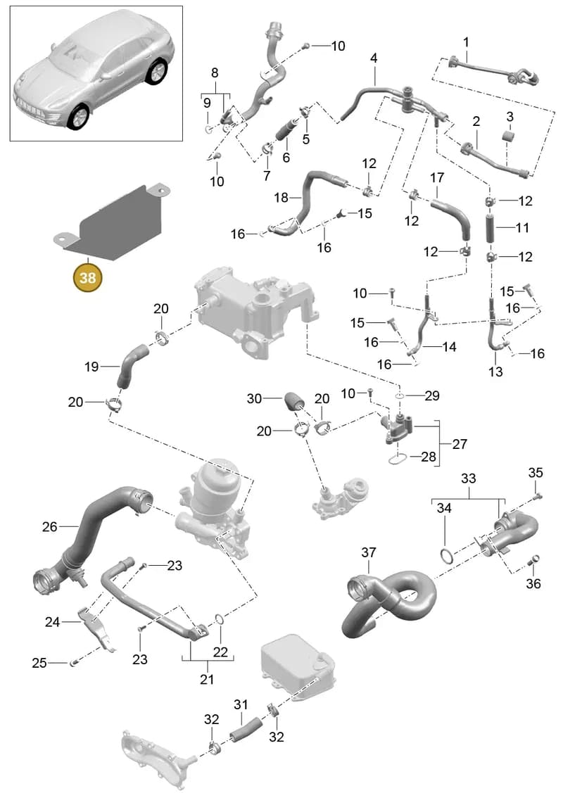 95810675511 — Porsche Macan (2013-2018) diagram p44105070, position 38