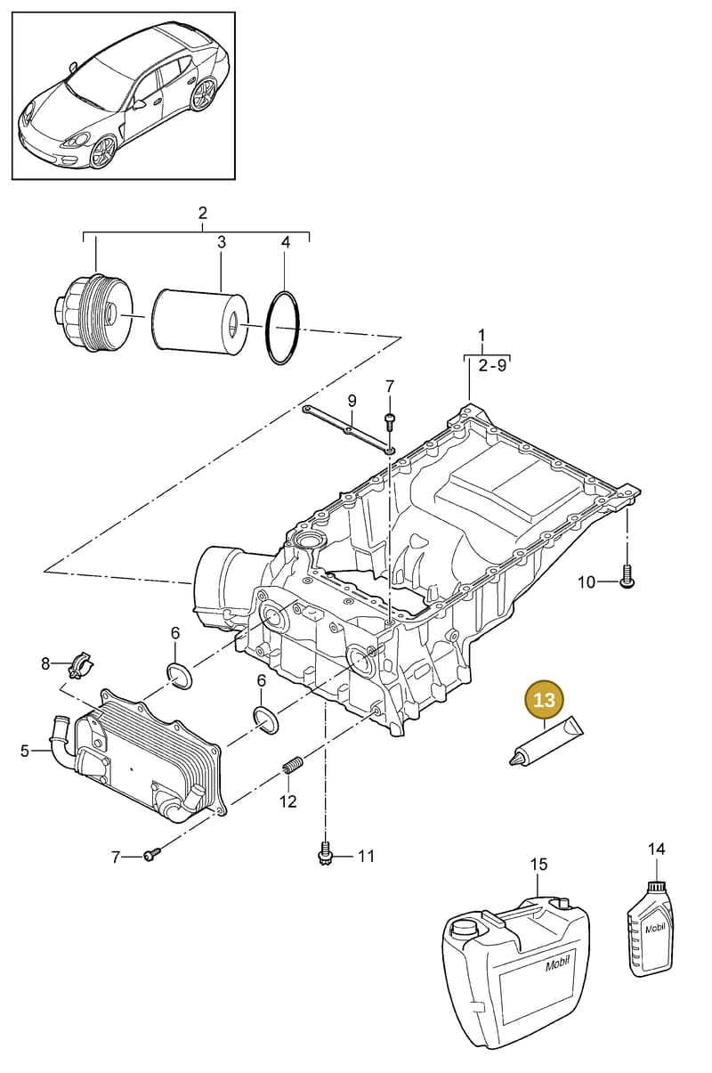 95810701321 — Porsche Panamera (2009-2016) diagram p35104040, position 13