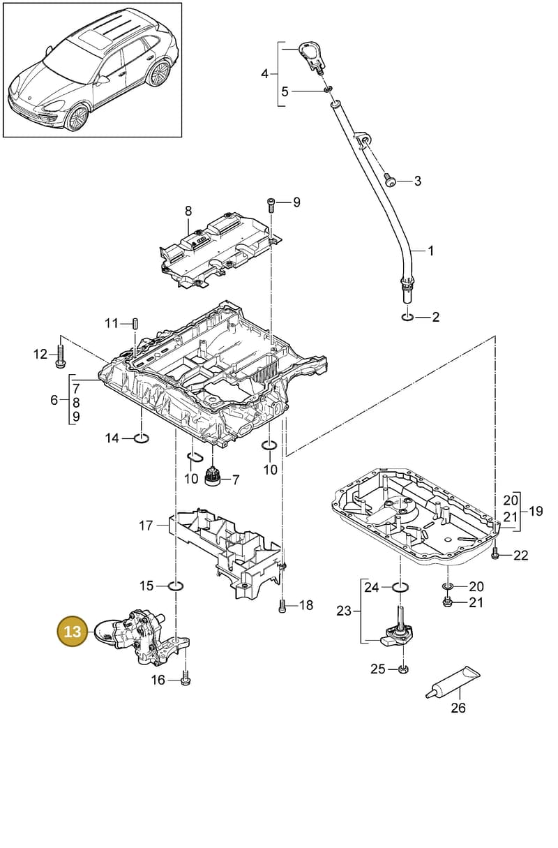95810701321 — Porsche Cayenne (2010-2018) diagram p37104040, position 13
