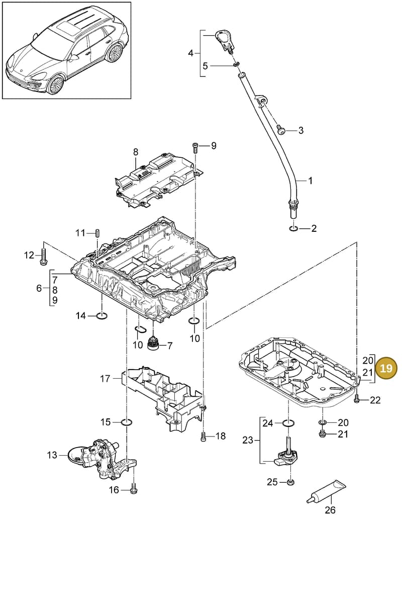 95810701341 — Porsche Cayenne (2010-2018) diagram p37104040, position 19