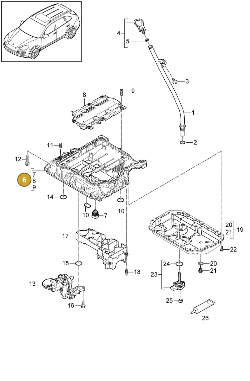95810707112 — Porsche Cayenne (2010-2018) diagram p37104040, position 6