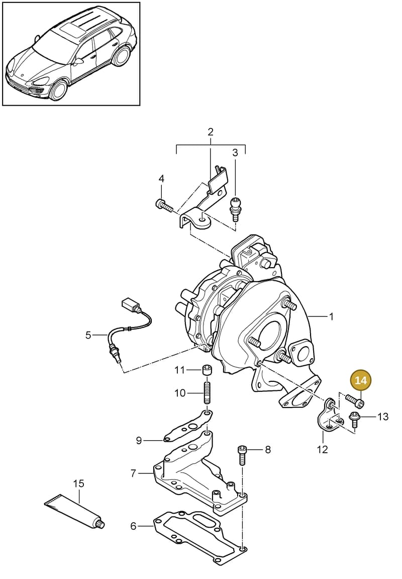 95810708610 — Porsche Cayenne (2010-2018) diagram p37202080, position 14