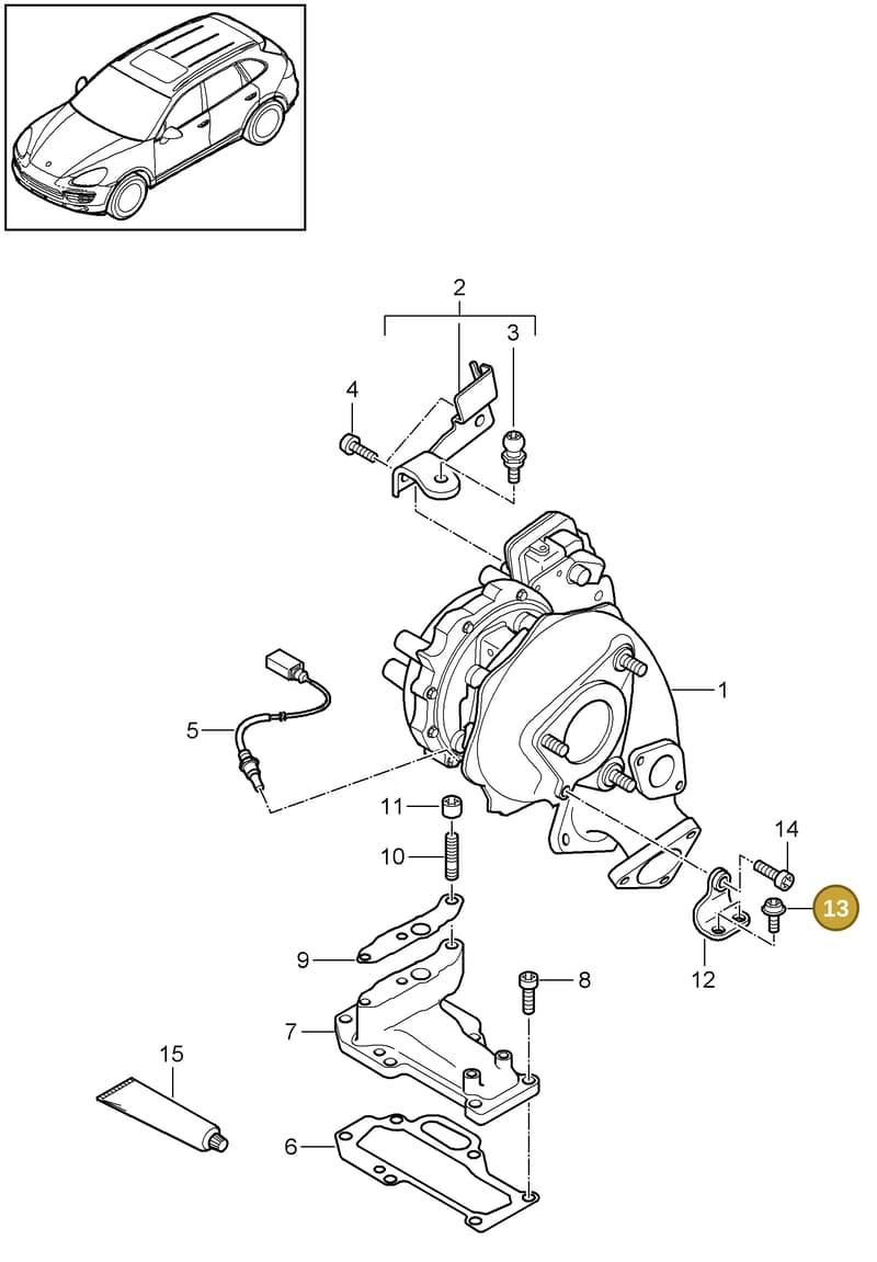 95810708710 — Porsche Cayenne (2010-2018) diagram p37202080, position 13