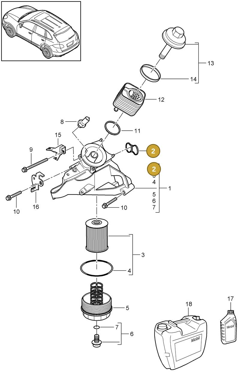 95810711110 — Porsche Cayenne (2010-2018) diagram p37104060, position 2
