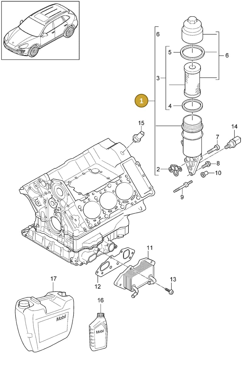 95810711120 — Porsche Cayenne (2010-2018) diagram p37104080, position 1