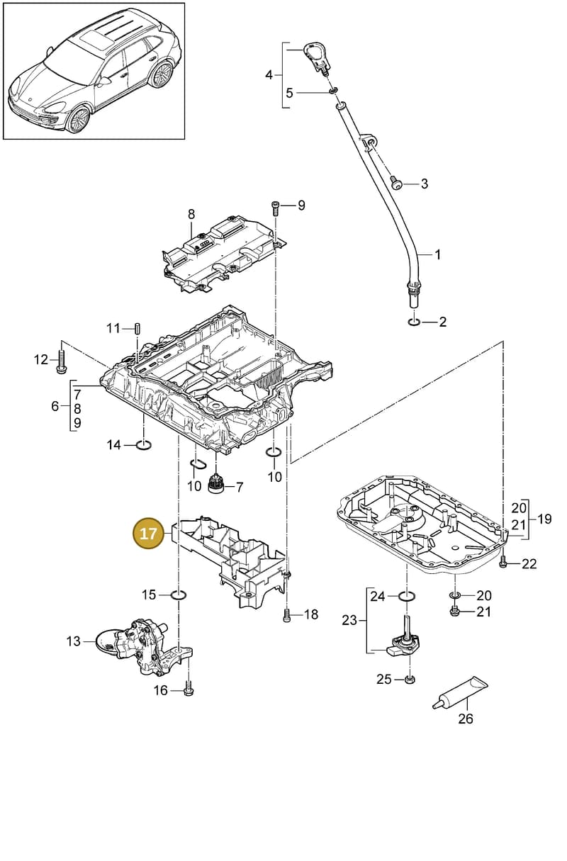 95810713800 — Porsche Cayenne (2010-2018) diagram p37104040, position 17