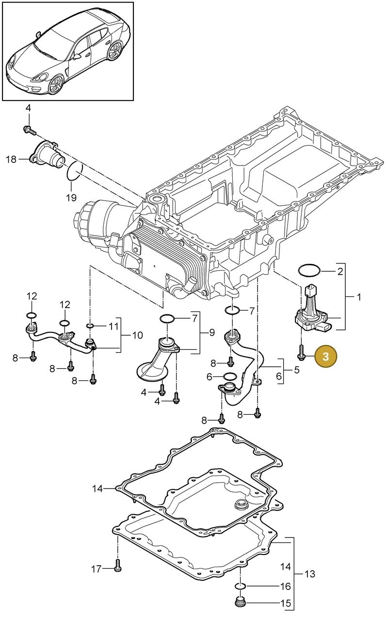 95810722201 — Porsche Panamera (2009-2016) diagram p35104070, position 3