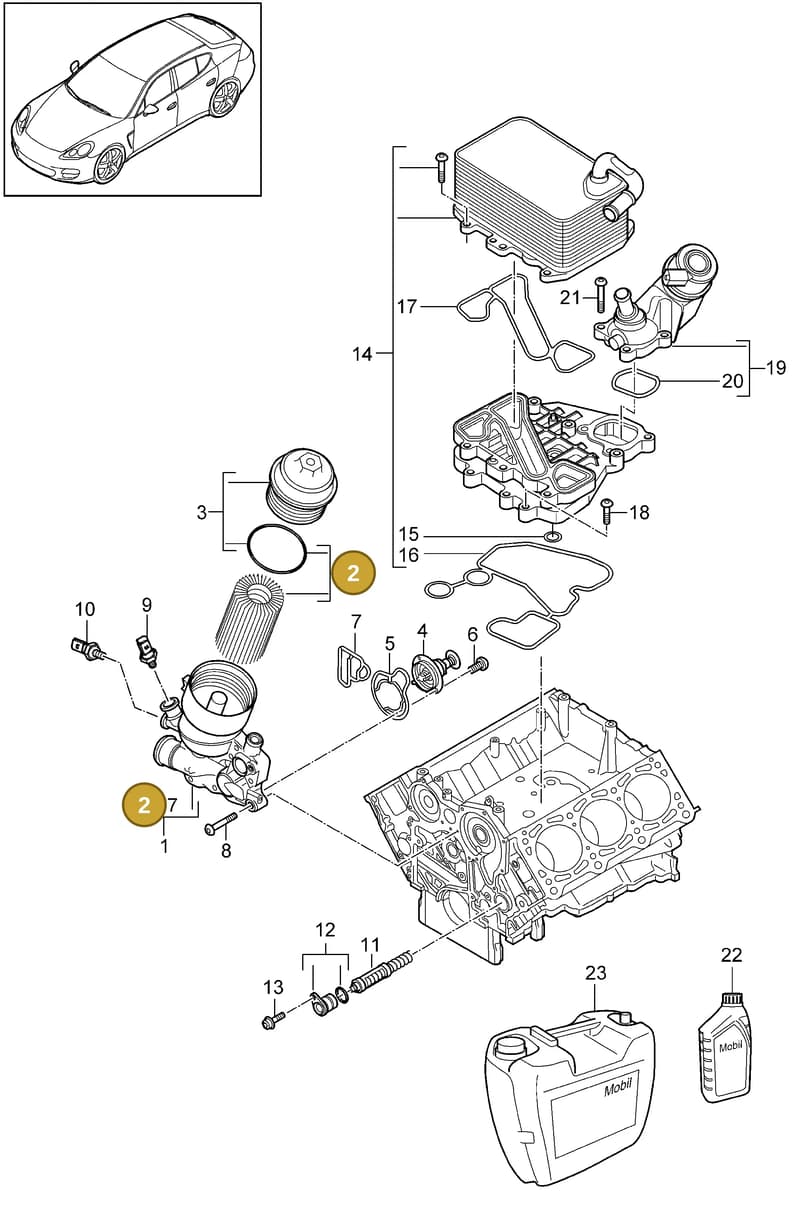 95810722220 — Porsche Panamera (2009-2016) diagram p35104080, position 2