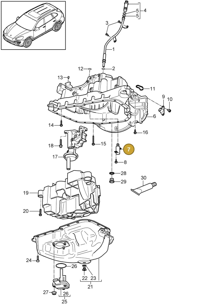 95810724320 — Porsche Cayenne (2010-2018) diagram p37104030, position 7