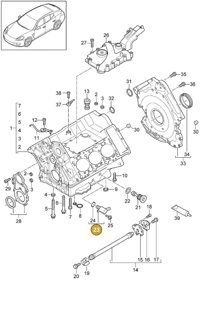 95810724331 — Porsche Panamera (2009-2016) diagram p35101050, position 23