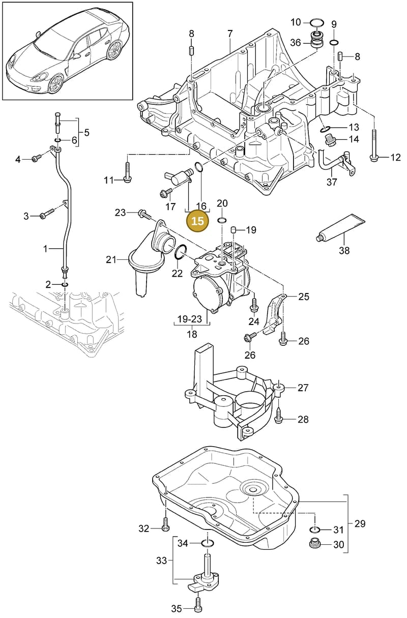 95810724331 — Porsche Panamera (2009-2016) diagram p35104050, position 15
