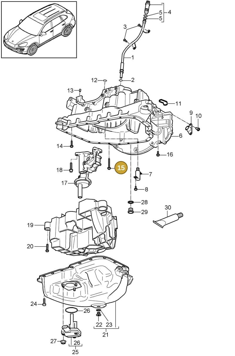 95810724331 — Porsche Cayenne (2010-2018) diagram p37104030, position 15