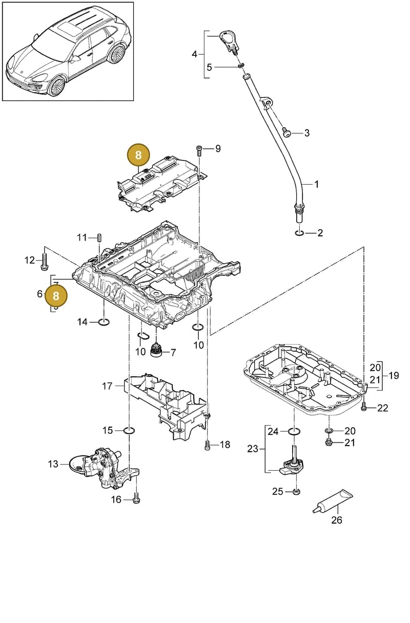 95810724331 — Porsche Cayenne (2010-2018) diagram p37104040, position 8