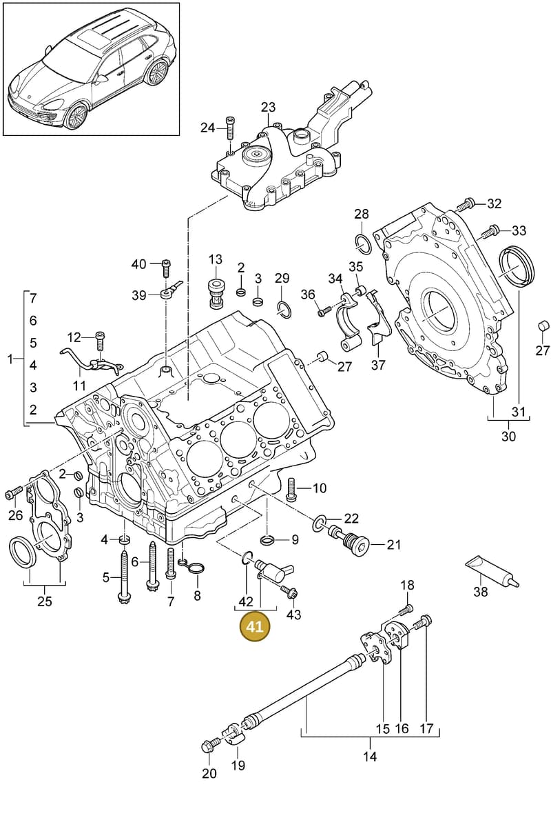 95810724331 — Porsche Cayenne (2010-2018) diagram p37101070, position 41