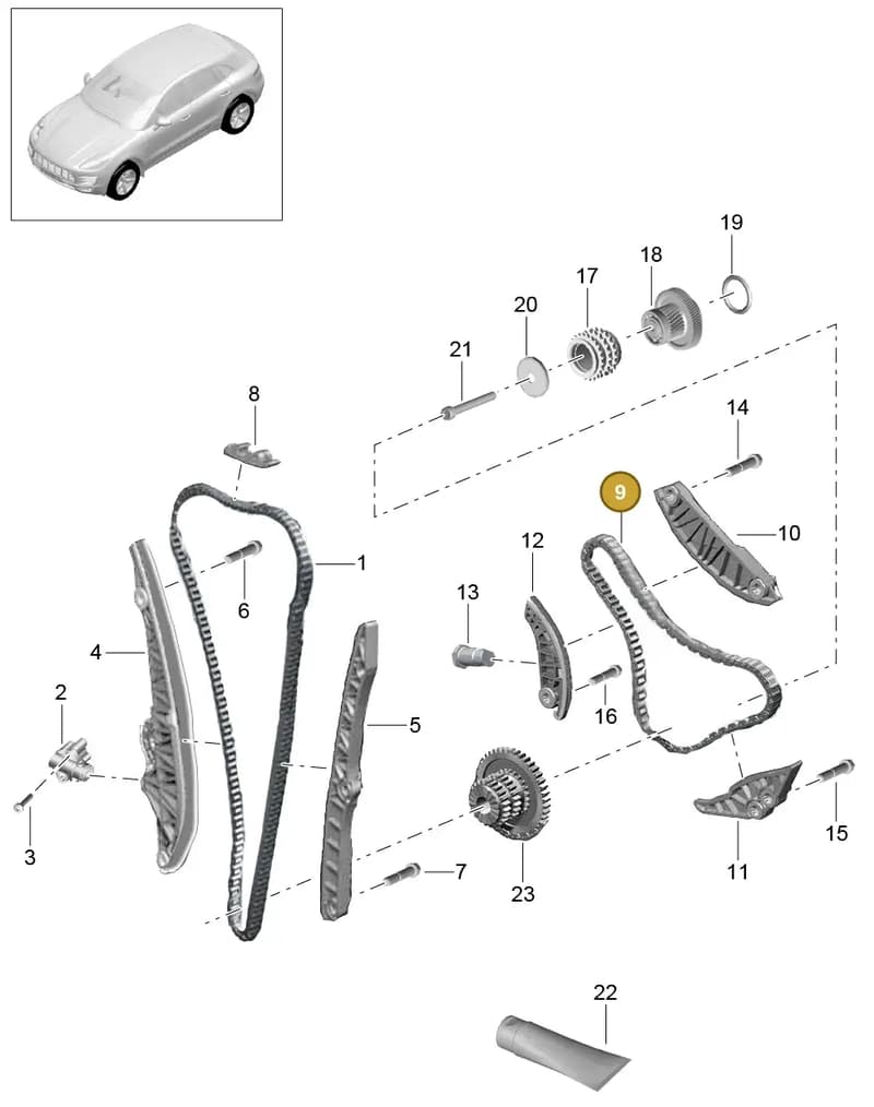 95810915801 — Porsche Macan (2013-2018) diagram p44103090, position 9