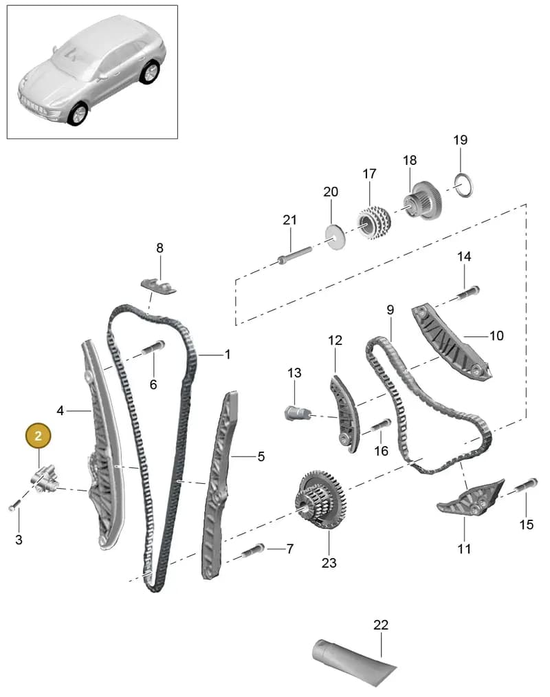 95810946700 — Porsche Macan (2013-2018) diagram p44103090, position 2