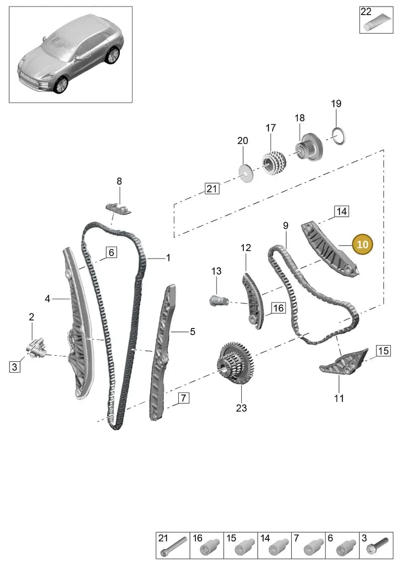 95810950710 — Porsche Macan (2018-2022) diagram p52000100, position 10