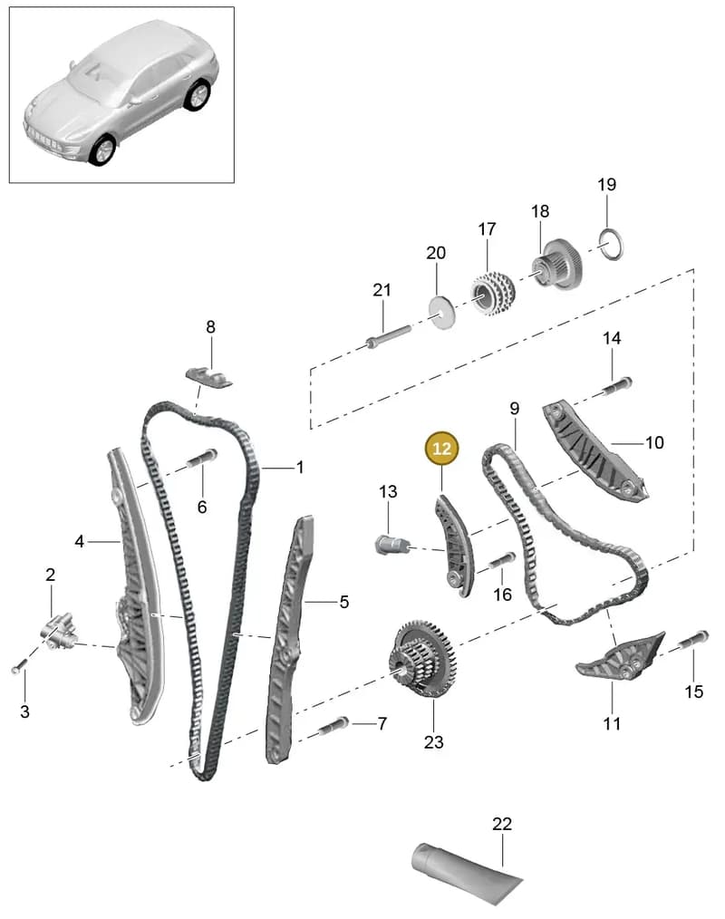 95810950910 — Porsche Macan (2013-2018) diagram p44103090, position 12