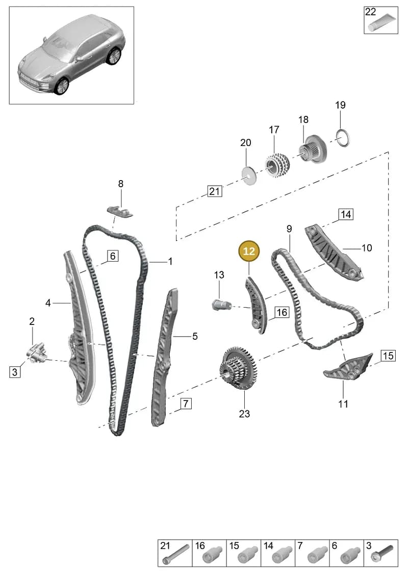 95810950910 — Porsche Macan (2018-2022) diagram p52000100, position 12