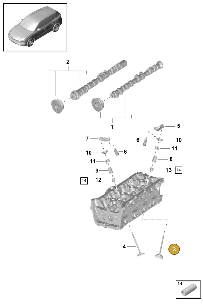 95810960100 — Porsche Cayenne (2017-2023) diagram p51103060, position 3
